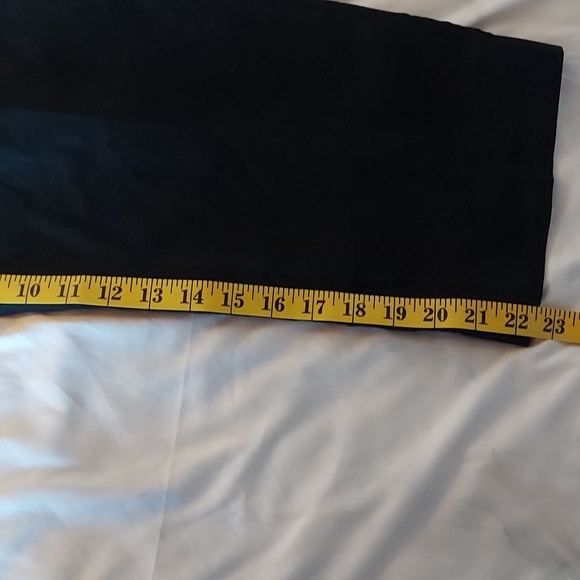 Larry Levine Women's Capris Pants Linen Blend Black Embroidery Waist Siz… - Picture 8 of 12